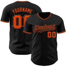 Charger l&#39;image dans la galerie, Custom Black Orange Authentic Baseball Jersey
