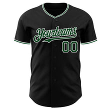 Load image into Gallery viewer, Custom Black Green-White Authentic Baseball Jersey
