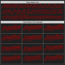 Charger l&#39;image dans la galerie, Custom Black Red Authentic Baseball Jersey
