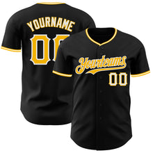 Charger l&#39;image dans la galerie, Custom Black Gold-White Authentic Baseball Jersey

