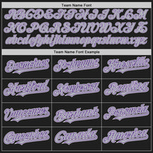 Load image into Gallery viewer, Custom Black Gray Purple-White Authentic Baseball Jersey

