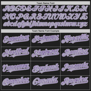 Custom Black Gray Purple-White Authentic Baseball Jersey