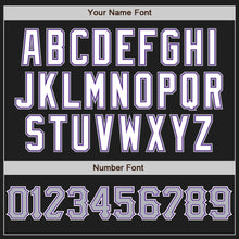 Load image into Gallery viewer, Custom Black Gray Purple-White Authentic Baseball Jersey

