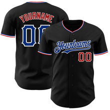 Load image into Gallery viewer, Custom Black Royal Red-White Authentic Baseball Jersey
