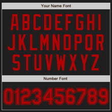 Laden Sie das Bild in den Galerie-Viewer, Custom Stitched Black Red Baseball Pullover Sweatshirt Hoodie
