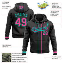 Laden Sie das Bild in den Galerie-Viewer, Custom Stitched Black Pink-Aqua Baseball Pullover Sweatshirt Hoodie
