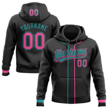 Laden Sie das Bild in den Galerie-Viewer, Custom Stitched Black Pink-Teal Baseball Pullover Sweatshirt Hoodie
