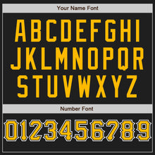 Laden Sie das Bild in den Galerie-Viewer, Custom Stitched Black Gold-White Baseball Pullover Sweatshirt Hoodie
