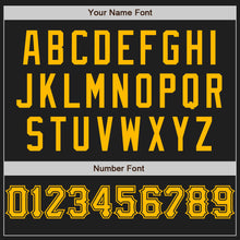 Laden Sie das Bild in den Galerie-Viewer, Custom Stitched Black Gold Baseball Pullover Sweatshirt Hoodie
