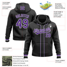 Load image into Gallery viewer, Custom Stitched Black Purple-White Baseball Pullover Sweatshirt Hoodie
