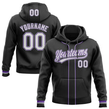 Загрузить изображение в средство просмотра галереи, Custom Stitched Black White Purple-Gray Baseball Pullover Sweatshirt Hoodie
