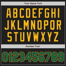 Laden Sie das Bild in den Galerie-Viewer, Custom Stitched Black Kelly Green-Gold Baseball Pullover Sweatshirt Hoodie
