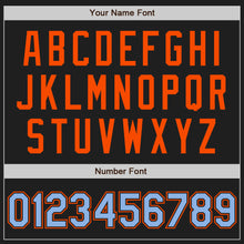 Laden Sie das Bild in den Galerie-Viewer, Custom Stitched Black Light Blue-Orange Baseball Pullover Sweatshirt Hoodie
