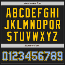 Загрузить изображение в средство просмотра галереи, Custom Stitched Black Light Blue-Yellow Baseball Pullover Sweatshirt Hoodie
