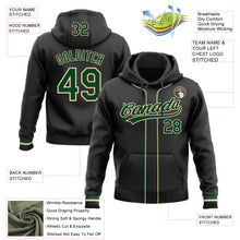 Load image into Gallery viewer, Custom Stitched Black Green-Cream Baseball Pullover Sweatshirt Hoodie
