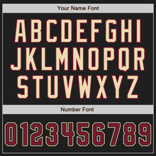 Load image into Gallery viewer, Custom Stitched Black Crimson-Cream Baseball Pullover Sweatshirt Hoodie
