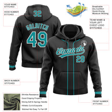 Load image into Gallery viewer, Custom Stitched Black Teal-White Baseball Pullover Sweatshirt Hoodie
