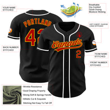 Load image into Gallery viewer, Custom Black Red-Yellow Authentic Baseball Jersey
