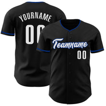 Load image into Gallery viewer, Custom Black White-Royal Authentic Baseball Jersey
