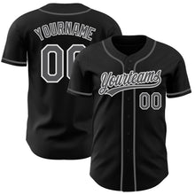 Charger l'image dans la galerie, Custom Black Steel Gray-White Authentic Baseball Jersey
