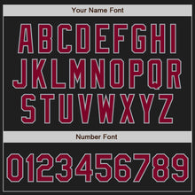 Load image into Gallery viewer, Custom Black Maroon-Gray Authentic Baseball Jersey
