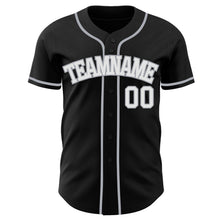 Load image into Gallery viewer, Custom Black White-Gray Authentic Baseball Jersey
