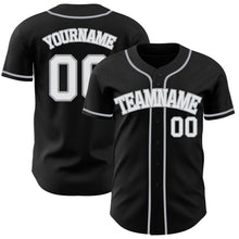 Load image into Gallery viewer, Custom Black White-Gray Authentic Baseball Jersey
