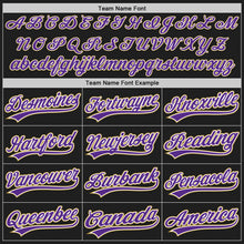 Load image into Gallery viewer, Custom Black Purple White-Old Gold Authentic Baseball Jersey
