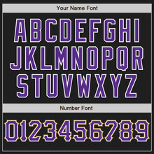 Load image into Gallery viewer, Custom Black Purple White-Old Gold Authentic Baseball Jersey
