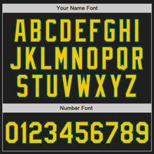 Load image into Gallery viewer, Custom Black Yellow-Kelly Green Authentic Baseball Jersey

