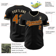 Laden Sie das Bild in den Galerie-Viewer, Custom Black Texas Orange-Cream Authentic Baseball Jersey
