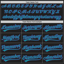 Load image into Gallery viewer, Custom Black Purple-Teal Authentic Baseball Jersey
