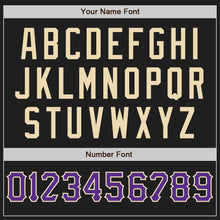 Charger l'image dans la galerie, Custom Black Purple Cream-Teal Authentic Baseball Jersey
