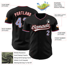 Charger l'image dans la galerie, Custom Black Light Blue Red-White Authentic Baseball Jersey
