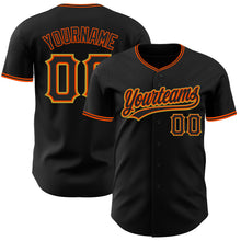 Laden Sie das Bild in den Galerie-Viewer, Custom Black Orange-Old Gold Authentic Baseball Jersey
