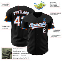 Load image into Gallery viewer, Custom Black White Electric Blue-Orange Authentic Baseball Jersey

