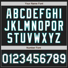 Load image into Gallery viewer, Custom Black White-Teal Authentic Baseball Jersey

