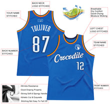 Charger l&#39;image dans la galerie, Custom Blue White-Navy Authentic Throwback Basketball Jersey
