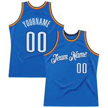 Charger l&#39;image dans la galerie, Custom Blue White-Navy Authentic Throwback Basketball Jersey
