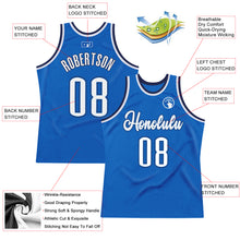 Charger l&#39;image dans la galerie, Custom Blue White-Navy Authentic Throwback Basketball Jersey
