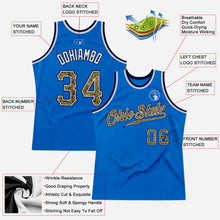 Загрузить изображение в средство просмотра галереи, Custom Blue Camo-Navy Authentic Throwback Basketball Jersey
