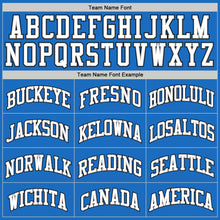 Загрузить изображение в средство просмотра галереи, Custom Blue White-Gray Authentic Throwback Basketball Jersey
