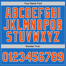 Load image into Gallery viewer, Custom Blue Orange-White Authentic Throwback Basketball Jersey
