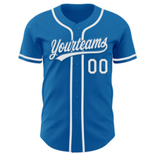 Load image into Gallery viewer, Custom Blue White Authentic Baseball Jersey
