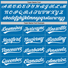Load image into Gallery viewer, Custom Blue White Authentic Baseball Jersey
