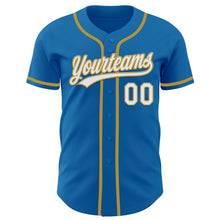 Charger l&#39;image dans la galerie, Custom Blue White-Old Gold Authentic Baseball Jersey
