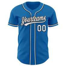 Laden Sie das Bild in den Galerie-Viewer, Custom Blue White-Black Authentic Baseball Jersey
