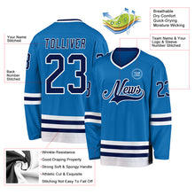 Laden Sie das Bild in den Galerie-Viewer, Custom Blue Navy-White Hockey Jersey
