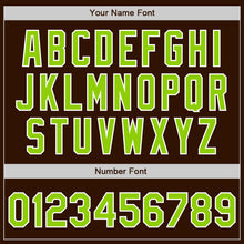 Charger l&#39;image dans la galerie, Custom Brown Neon Green-White Authentic Baseball Jersey
