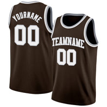 Laden Sie das Bild in den Galerie-Viewer, Custom Brown White-Gray Authentic Basketball Jersey
